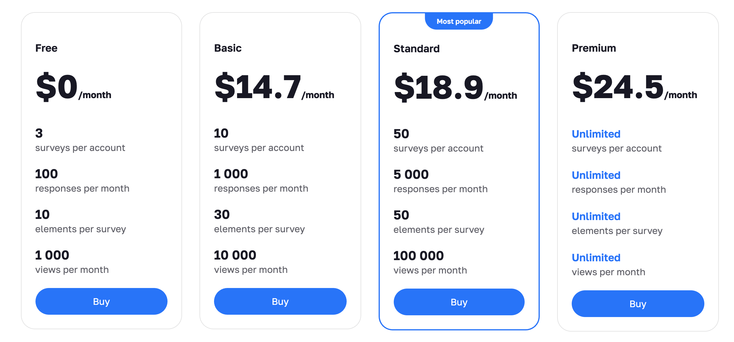 WebAsk pricing screenshot